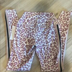 Spiritual Gangster Pink and White Leggings High-Waisted